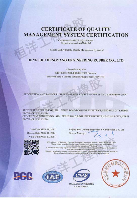 9001體系認證 英文